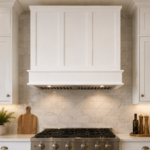 Brand New White Shaker Style Wood Range Hood Cover with Vent Insert from A and B Buildings and Supplies