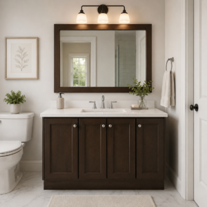 Glacier Bay Vanity Pro 48" Complete Vanity Set with Chestnut Finish from A&B Buildings