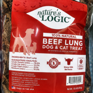 1# Bag of Nature's Logic, Beef Lung Treat for Dogs and Cats