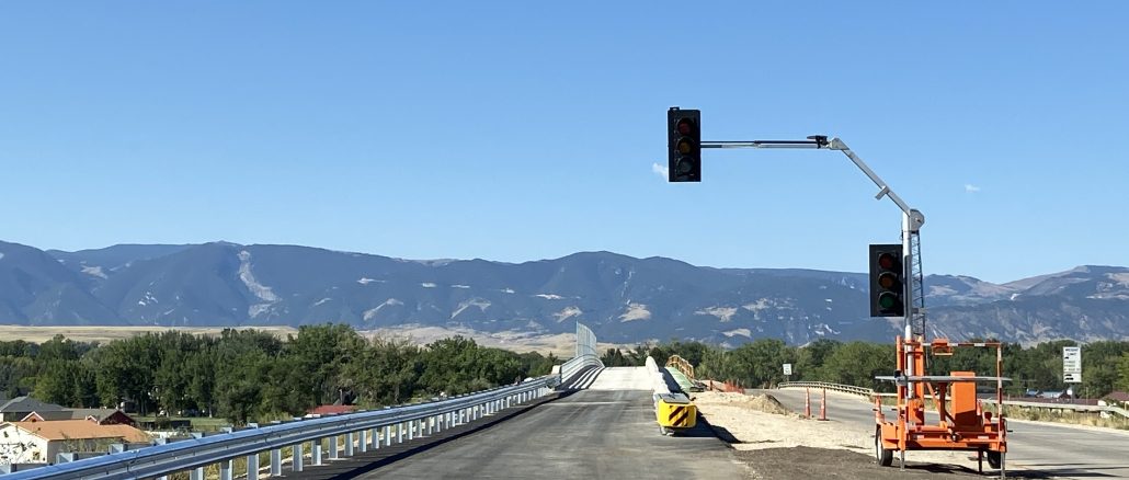US14 Ranchester Bridge WB signal for detour